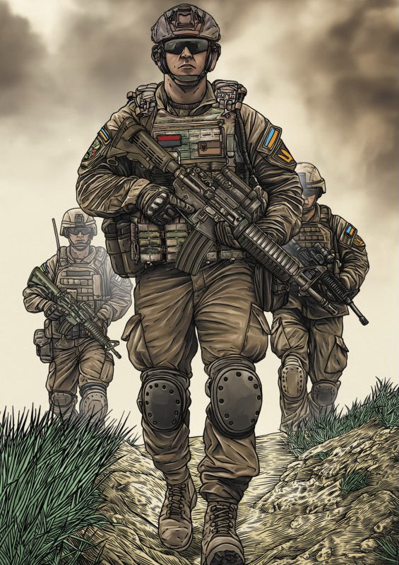 Ukrainian infantry postcard