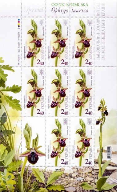 Crimean orchid stamp block