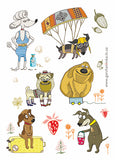animal stickers, dog stickers, stickers for the diary