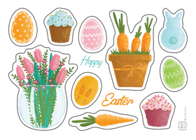 Easter Stickers, happy easter stickers