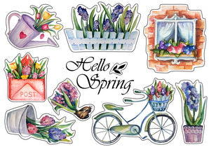 spring stickers, flower stickers, sticker paper
