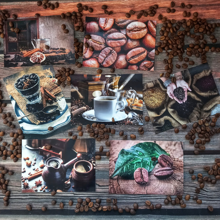 Set of 7 coffee postcards - Postal Ukraine