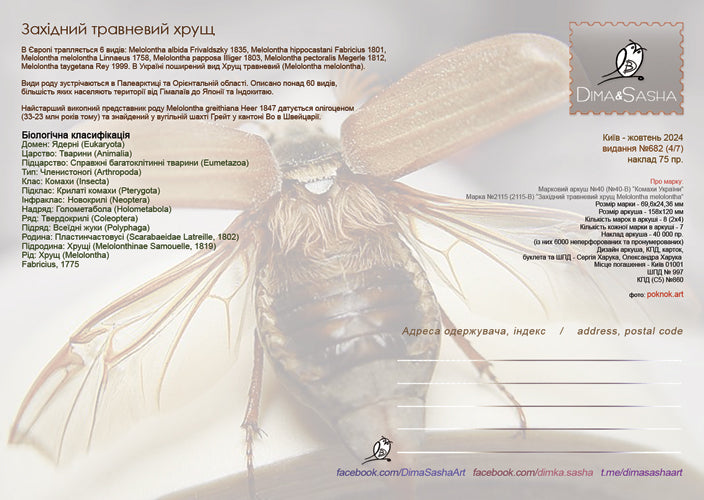 Set of 7 max. cards to the Insects of Ukraine 2024 postal issue