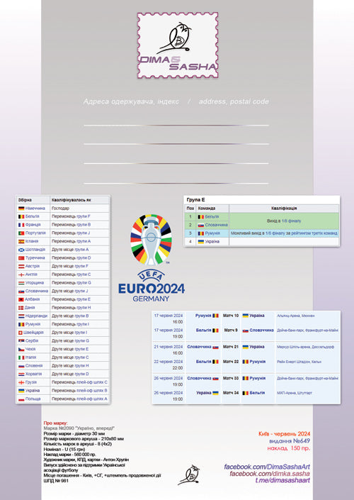 Maximum card "EURU2024 Ukraine, go ahead!"