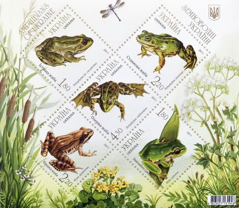 Block of stamps "Amphibians of Ukraine 2011"