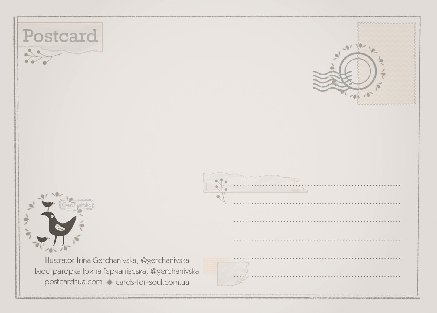 Designer postcard “Bird”
