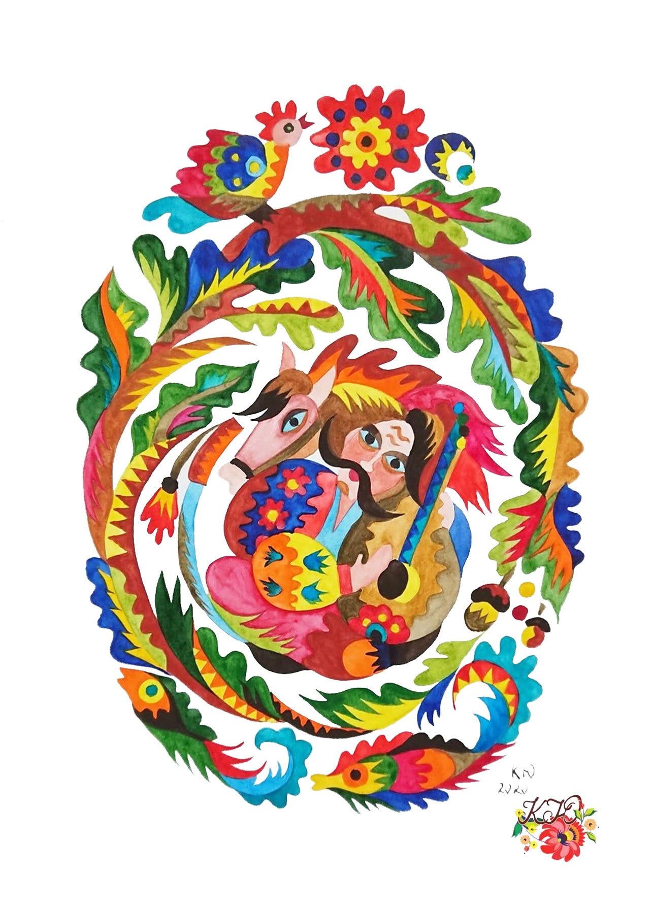 Postcard "Cossack Mamai"