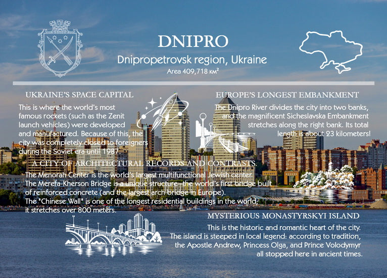 Dnipro city postcard