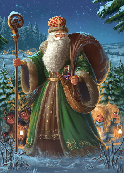 Set of 14 Christmas postcards by Roman Dubina
