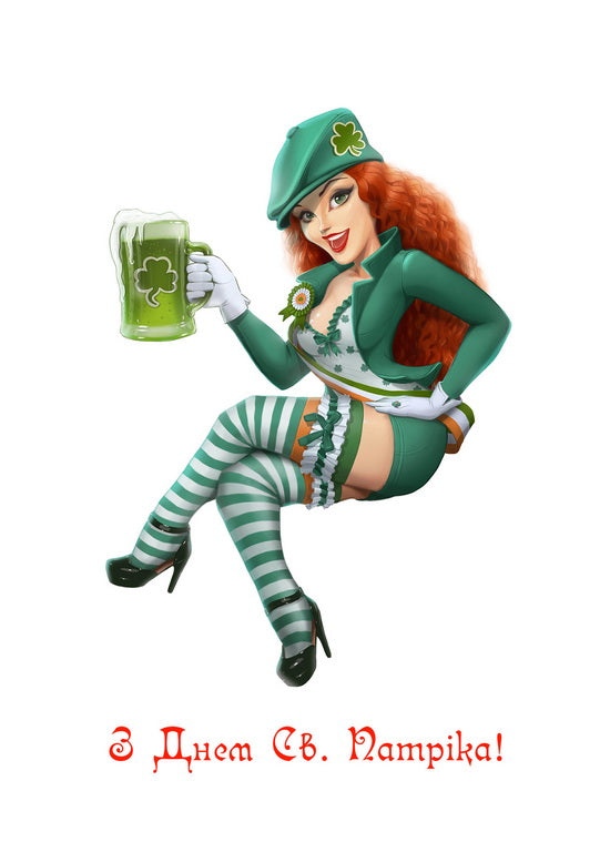 Postcard Irish Pin-up