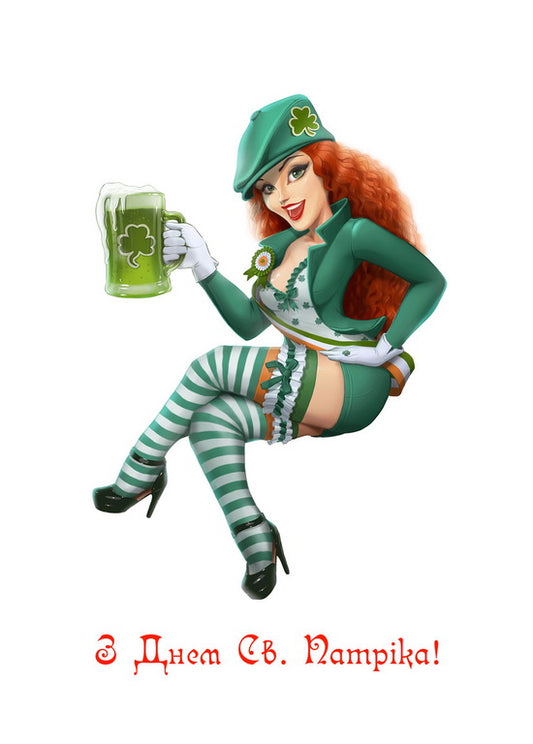 Postcard Irish Pin-up