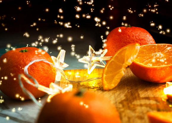 Christmas card with tangerines