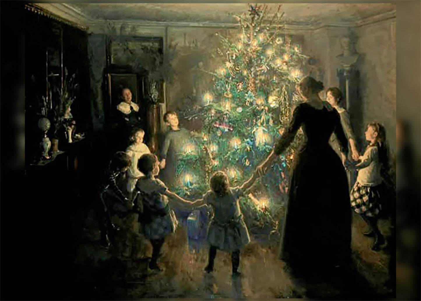 Postcard by Johansen Viggo: Merry Christmas (1891)