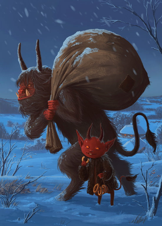 Set of 14 Christmas postcards by Roman Dubina