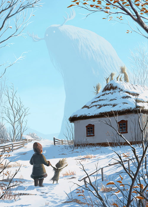 Set of 14 Christmas postcards by Roman Dubina