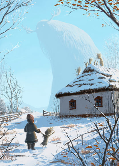 Set of 14 Christmas postcards by Roman Dubina