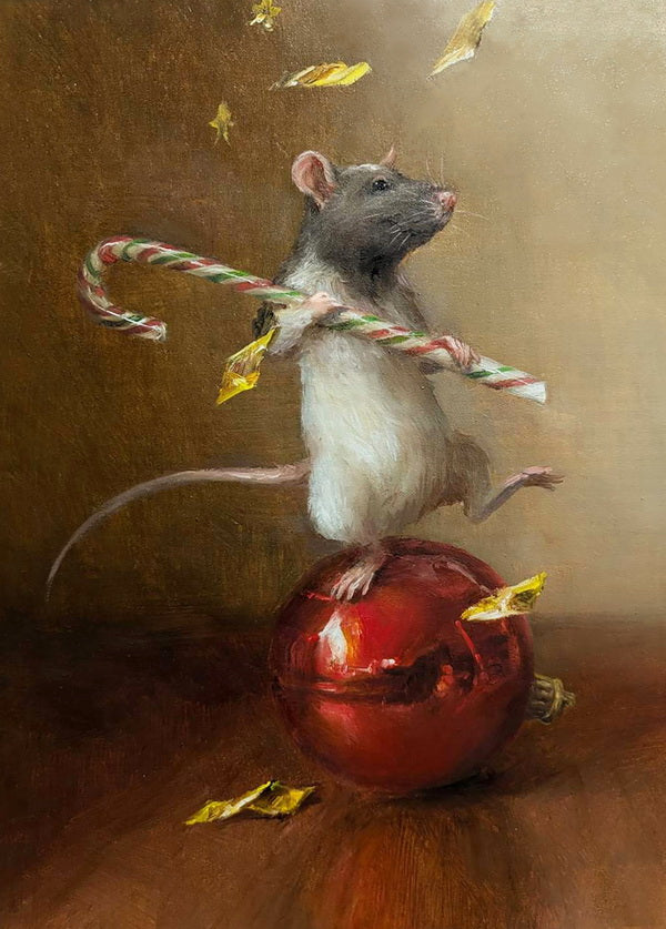 New Years mouse postcard