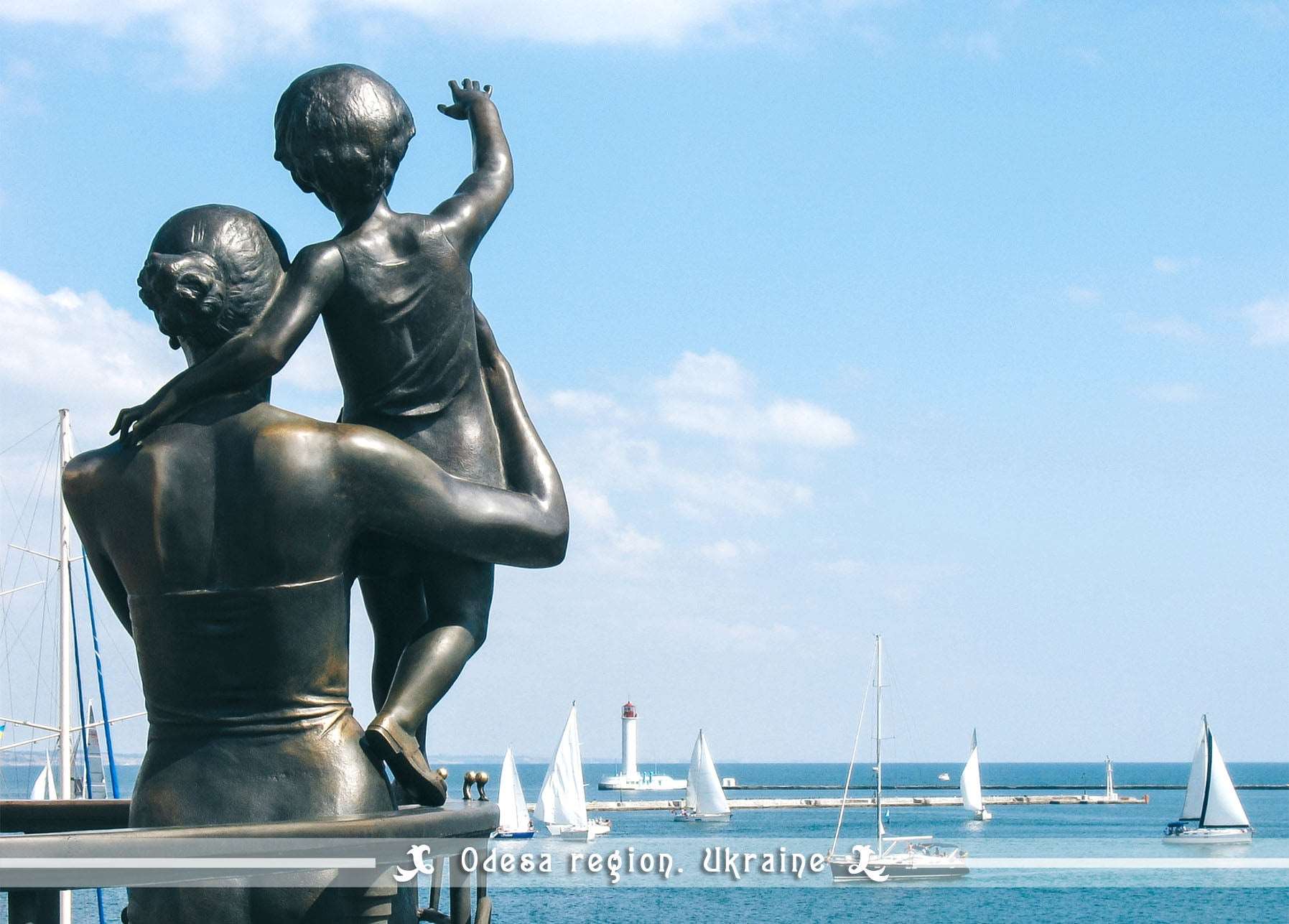 Odesa. Monument to the sailor's wife. Ukraine Postcard