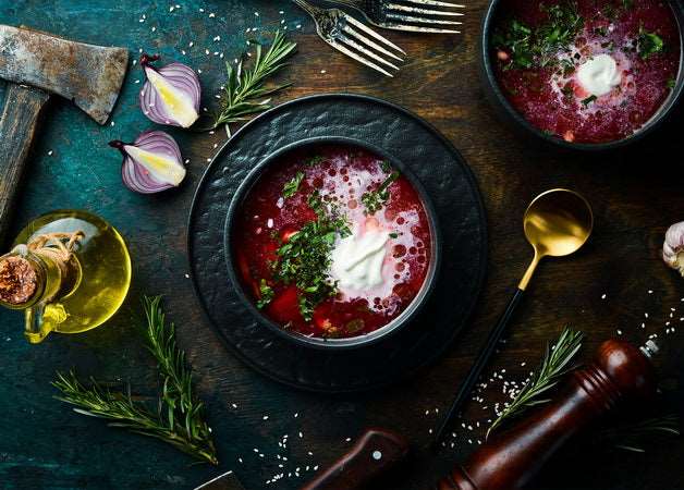 Ukrainian borsch postcard