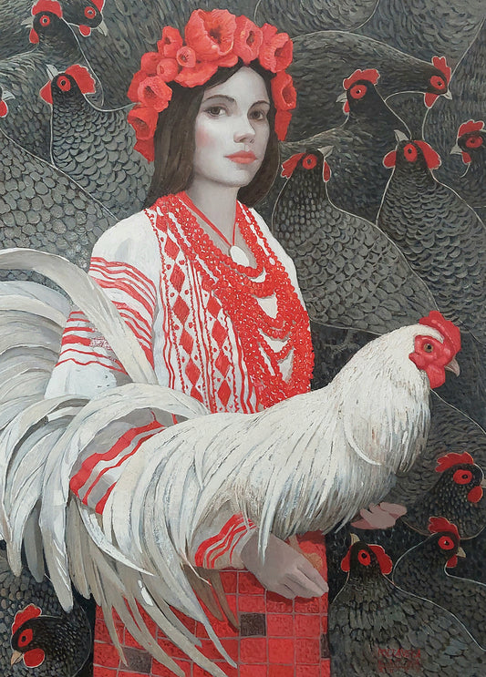 Ukrainian woman with a cock card