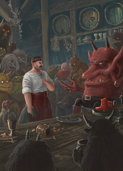 Set of 12 Halloween postcards by Roman Dubina