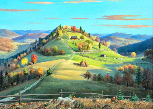 Postcard Colorful Paths of Autumn