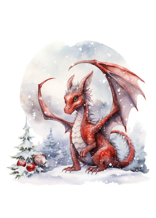 New Year's set of 12 cards "Year of the Dragon"