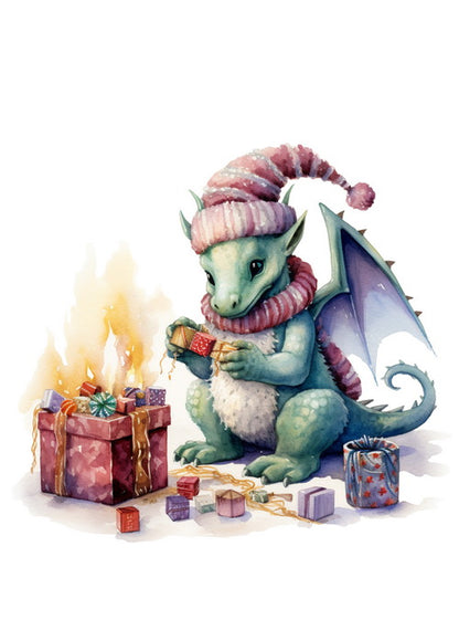 New Year's set of 12 cards "Year of the Dragon"