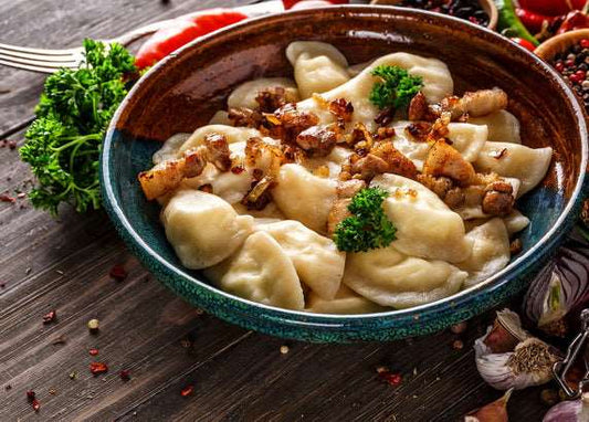 dumplings postcard, ukrainian dumplings-postcard