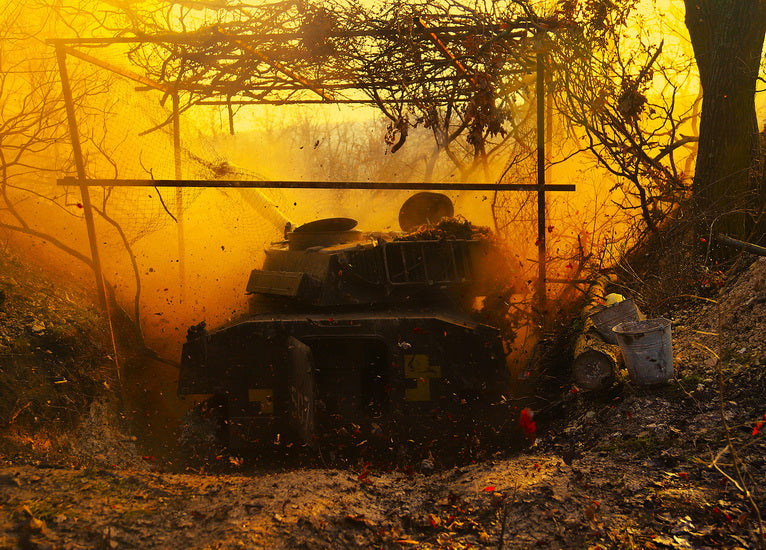 fire tank Acacia postcard