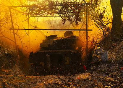 fire tank Acacia postcard