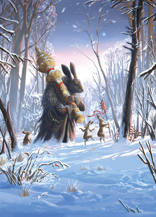 Set of 14 Christmas postcards by Roman Dubina