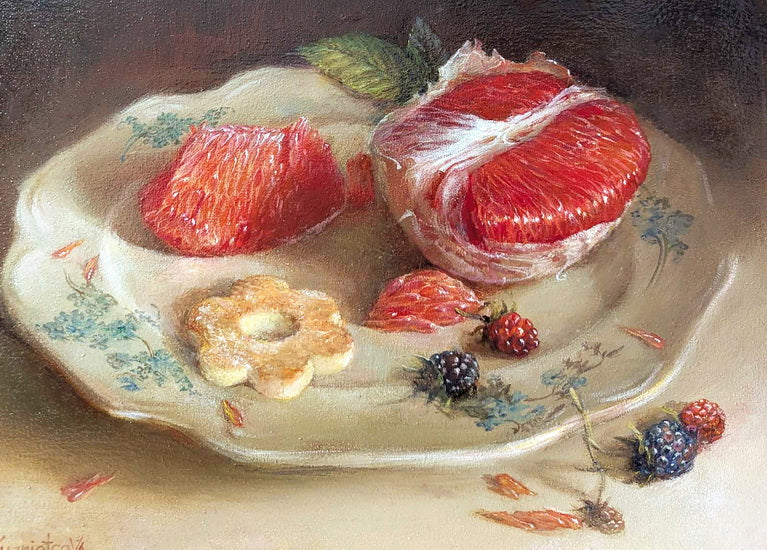 Postcrossing postcard: “Grapefruit and Peaches”