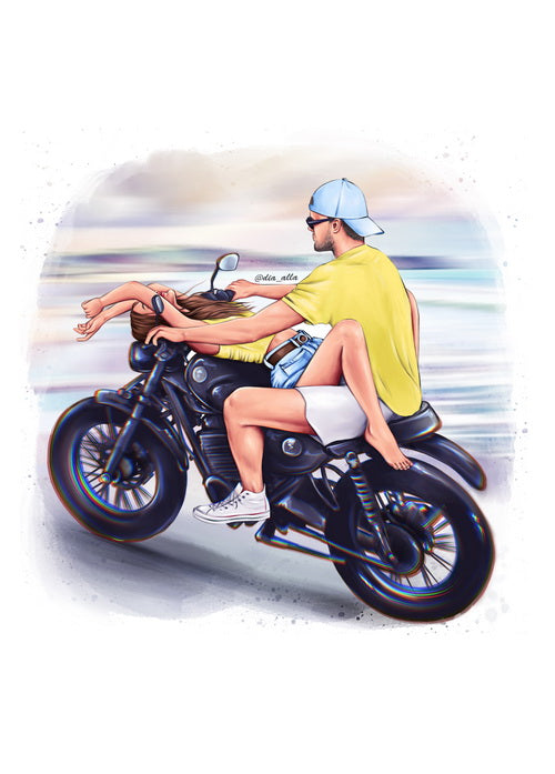 motorbike postcard