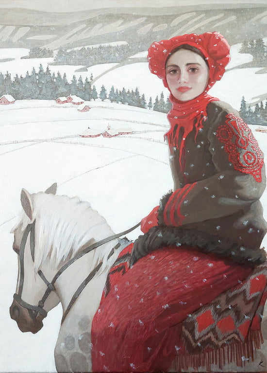 On a white horse Postcard