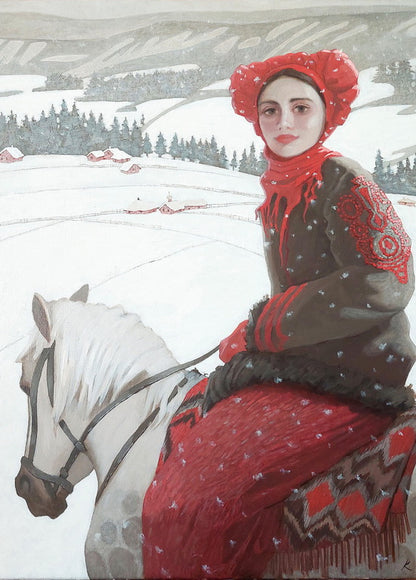 On a white horse Postcard