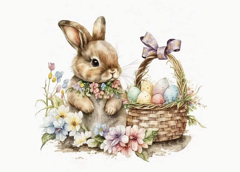 Watercolor Easter Bunny Card