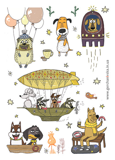 animal stickers, dog stickers, stickers for the diary