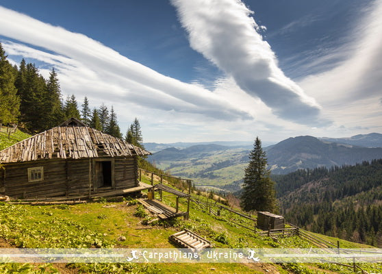 Carpathians Ukraine Postcard, mountains postcard