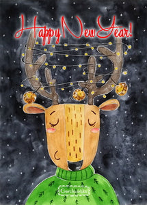 Postcard "Christmas Deer"