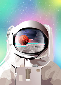 cosmonaut postcard, space postcard, cosmonautics day postcard