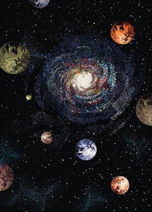 deep space postcard, space postcard, galaxy postcard