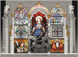 "Stained-glass windows of old Lviv" (7 stamps) / 2020. Souvenir stamps sheet