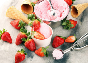 ice cream postcard, Strawberry ice cream card