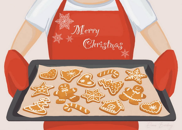Ukrainian Christmas cookies postcard