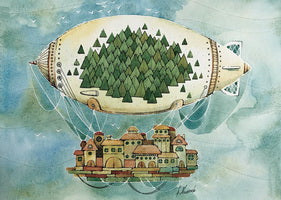 Postcard "City airship"