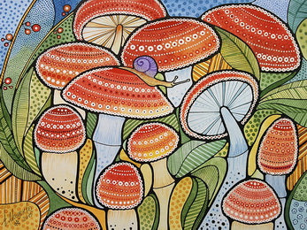 mushrooms cards, mushrooms postcards, fly-agaric postcard,