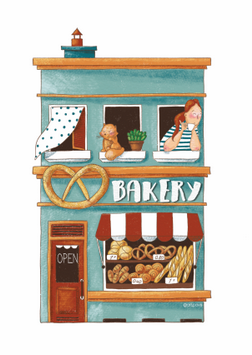 postcard store, the postcard store, bakery postcard