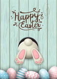 Happy Easter Day postcard, Happy Easter postcard, bunny postcard