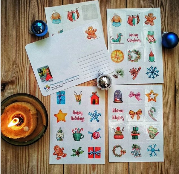 Set of Christmas stickers